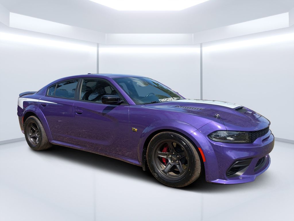 Purple (Plum Crazy Pearlcoat) 2023 Dodge Charger Scat Pack Widebody RWD Sedan Rear-Wheel Drive 8-Speed Automatic