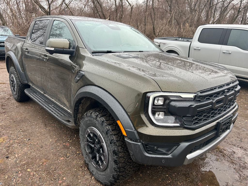 Green Metallic 2024 Ford Ranger Raptor SuperCrew 4WD Pickup Truck Four-Wheel Drive Automatic