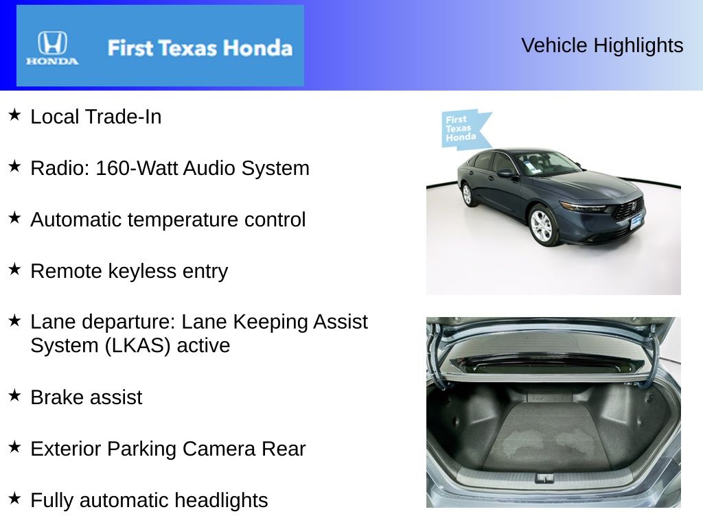 Used Car 2025 Honda Accord  Lx For Sale Under $30,000 In Austin, Texas