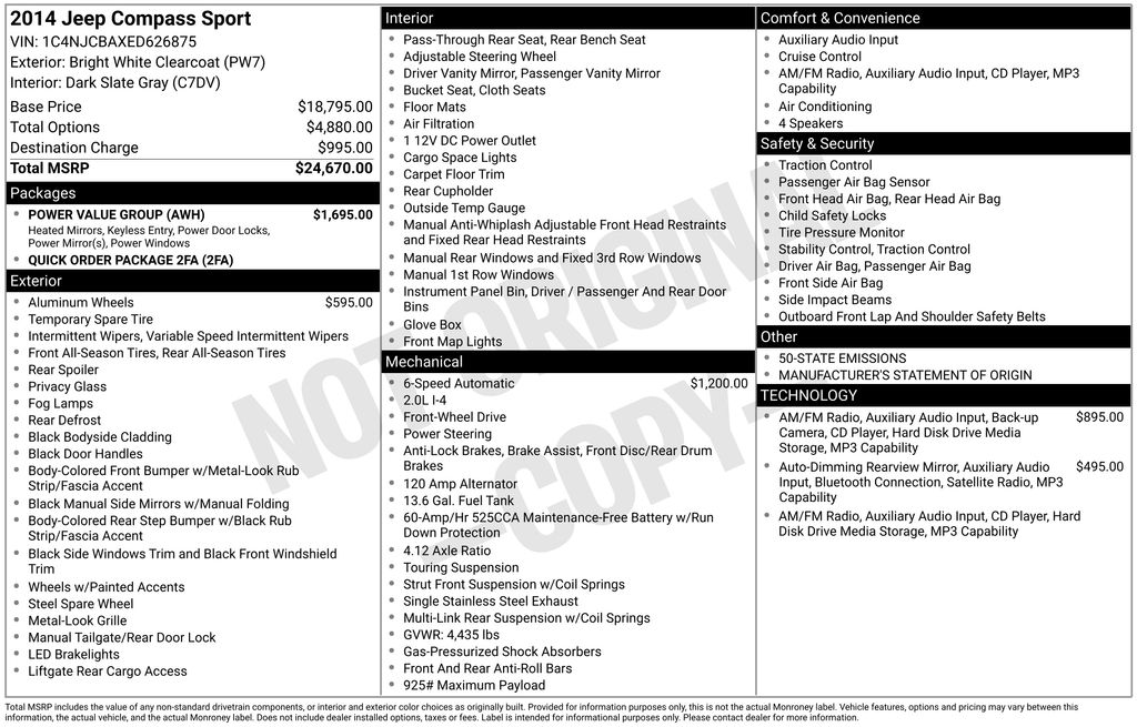 2014 Jeep Compass Sport's photo