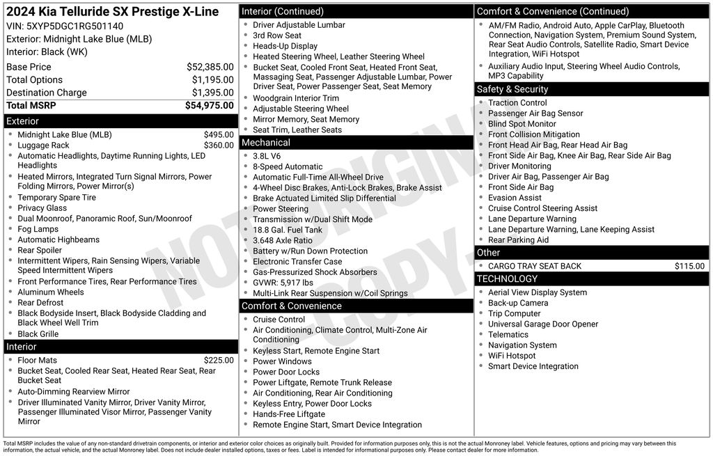 Used Car 2024 Kia Telluride  Sx-prestige X-line For Sale Under $50,000 In Austin, Texas