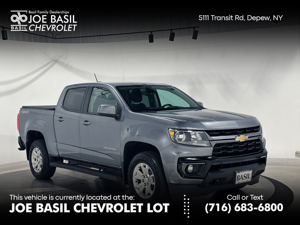 Gray (Satin Steel Metallic) 2021 Chevrolet Colorado Pickup Truck Four-Wheel Drive 8-Speed Automatic