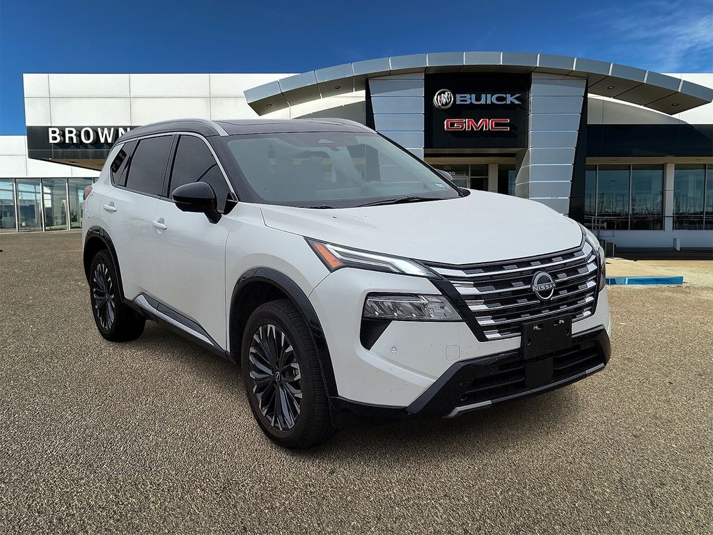 2026 Nissan Rogue Platinum White at Brown Honda