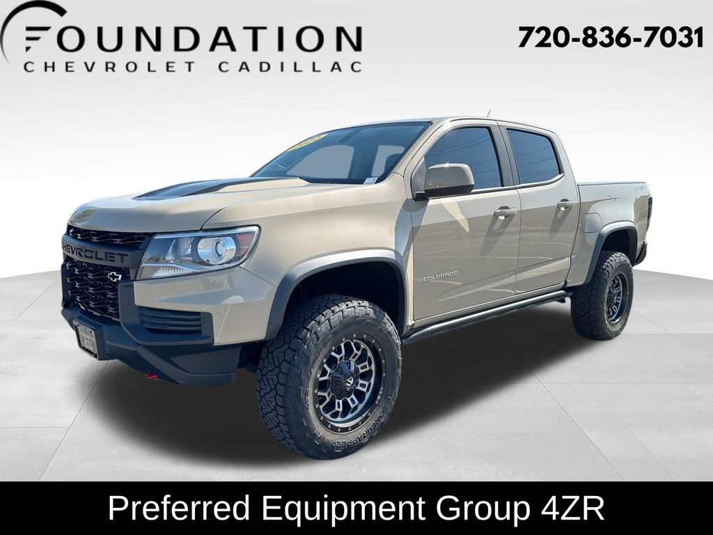 Sand Dune Metallic 2022 Chevrolet Colorado Pickup Truck Four-Wheel Drive 8-Speed Automatic