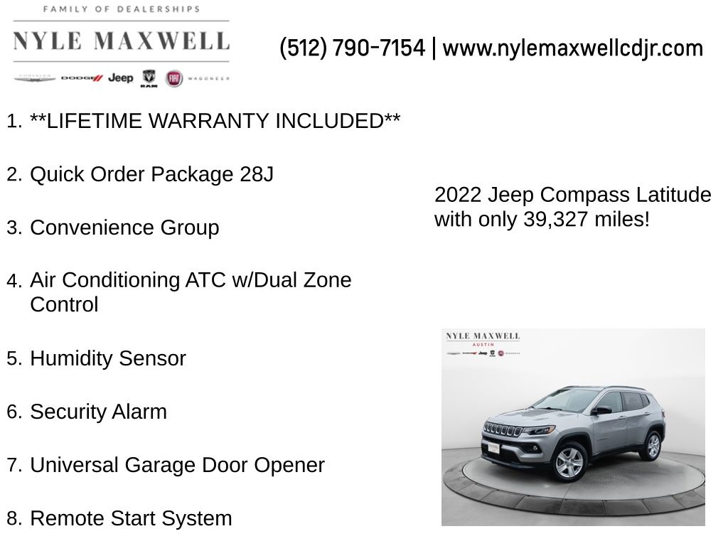 Used Car 2022 Jeep Compass  Latitude For Sale Under $20,000 In Austin, Texas