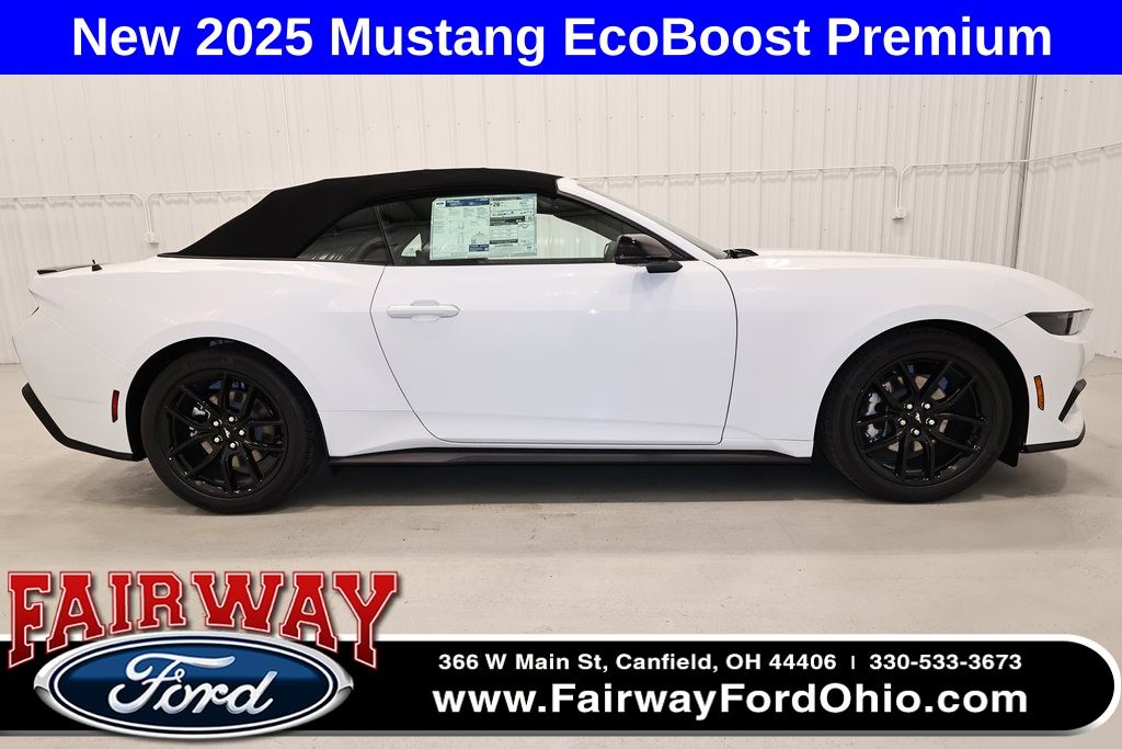 Oxford White 2025 Ford Mustang EcoBoost Premium Convertible RWD Convertible Rear-Wheel Drive Automatic