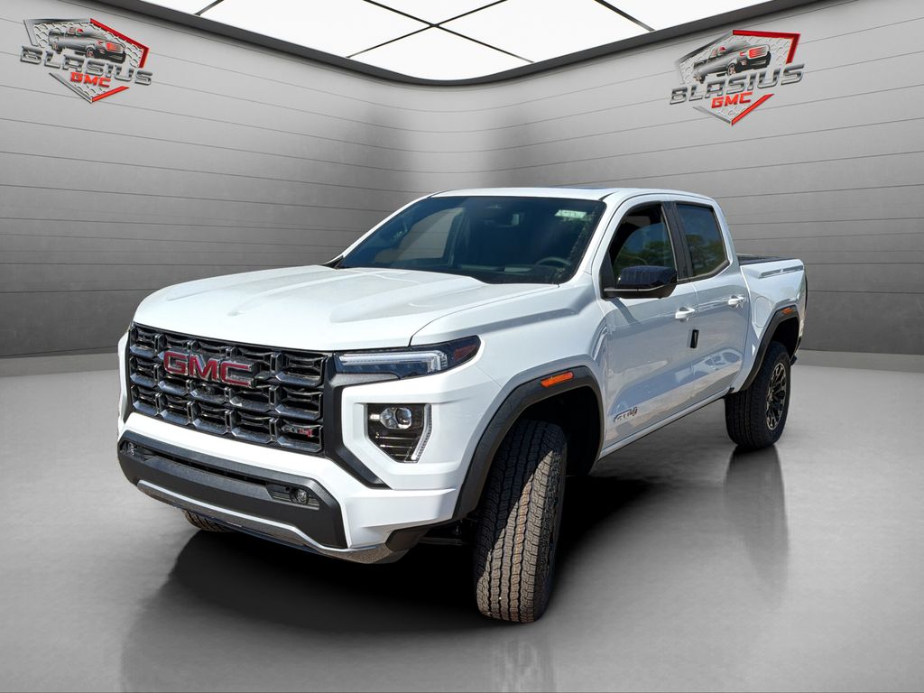 Summit White 2026 GMC Canyon AT4 Crew Cab 4WD Pickup Truck Four-Wheel Drive 8-Speed Automatic