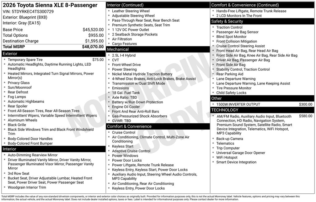 2026 Toyota Sienna XLE