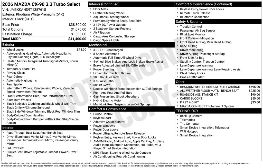 2026 Mazda CX-90 3.3 Turbo Select