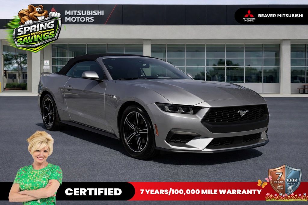 Iconic Silver Metallic 2024 Ford Mustang EcoBoost Premium Convertible RWD Convertible Rear-Wheel Drive Automatic