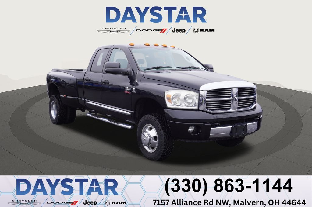 Brilliant Black Crystal Pearlcoat 2008 Dodge RAM 3500 Laramie Quad Cab LB DRW 4WD Pickup Truck Four-Wheel Drive 6-Speed Automatic
