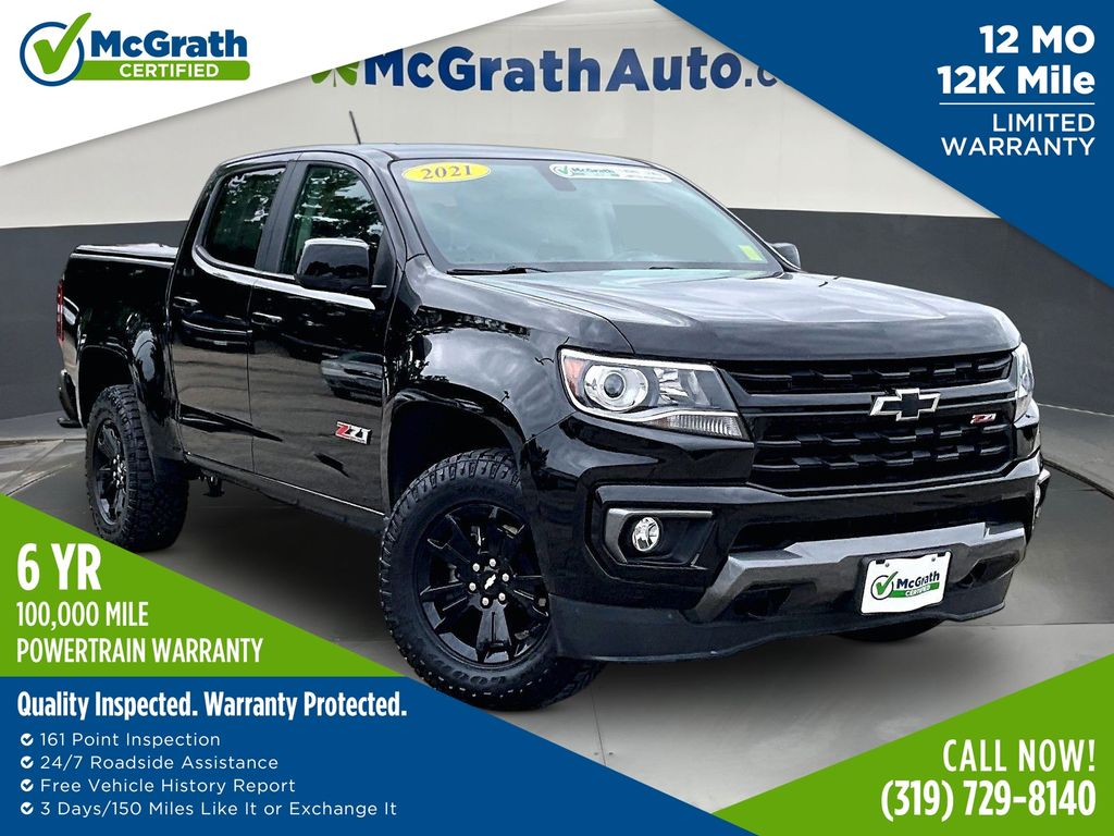 Black 2021 Chevrolet Colorado Pickup Truck Four-Wheel Drive 8-Speed Automatic