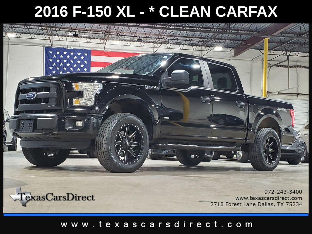 Shadow Black 2016 Ford F-150 XL SuperCrew 4WD Pickup Truck Four-Wheel Drive 6-Speed Automatic