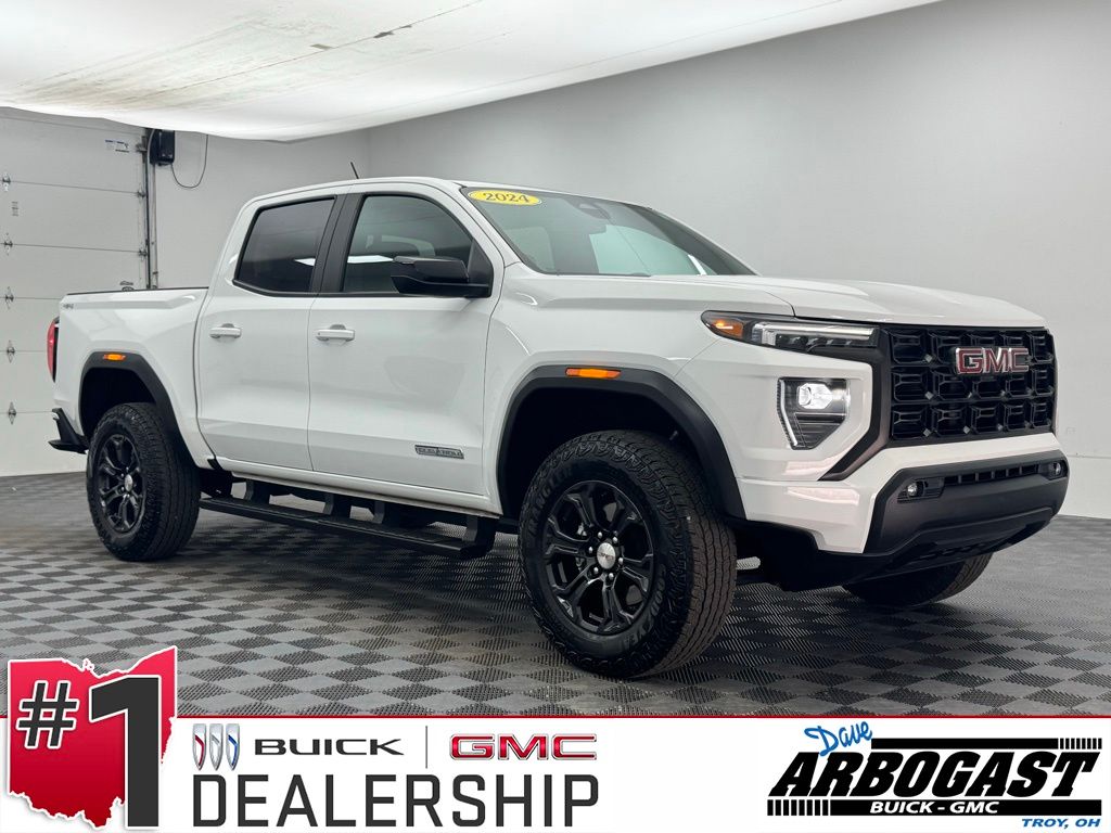 Summit White 2024 GMC Canyon Elevation Crew Cab 4WD Pickup Truck Four-Wheel Drive 8-Speed Automatic