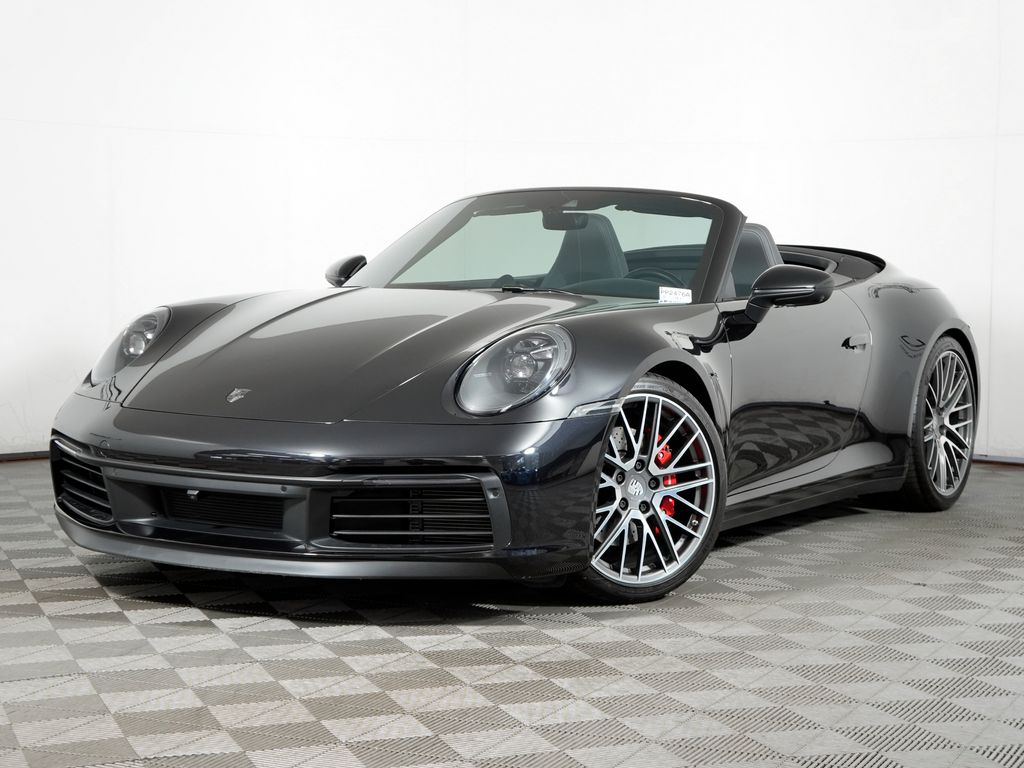Jet Black Metallic 2022 Porsche 911 Convertible Rear-Wheel Drive 8-Speed Automatic