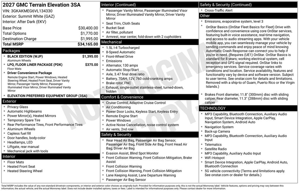 2027 GMC Terrain Elevation - Image 3