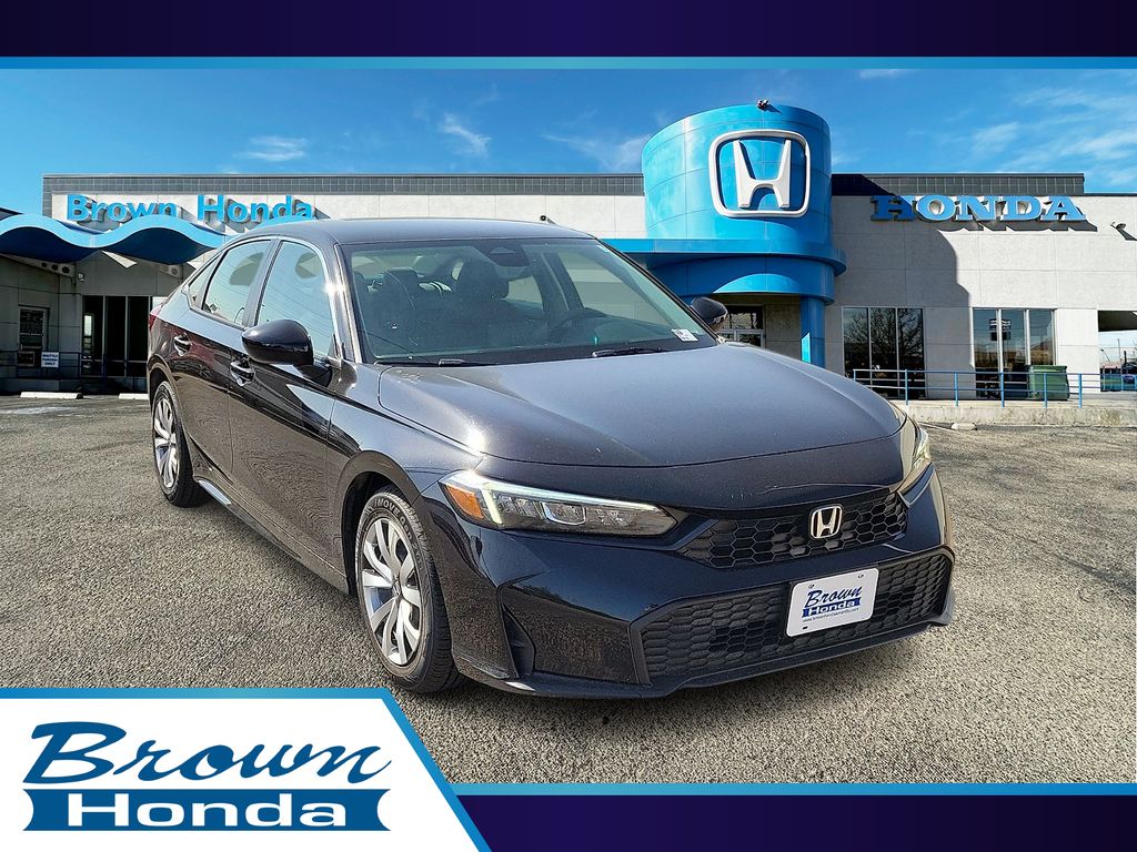 Black 2025 Honda Civic Sedan Front-Wheel Drive Continuously Variable Transmission