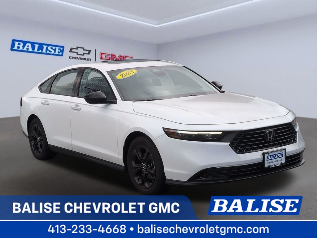 Platinum White Pearl 2025 Honda Accord Sedan Front-Wheel Drive Continuously Variable Transmission