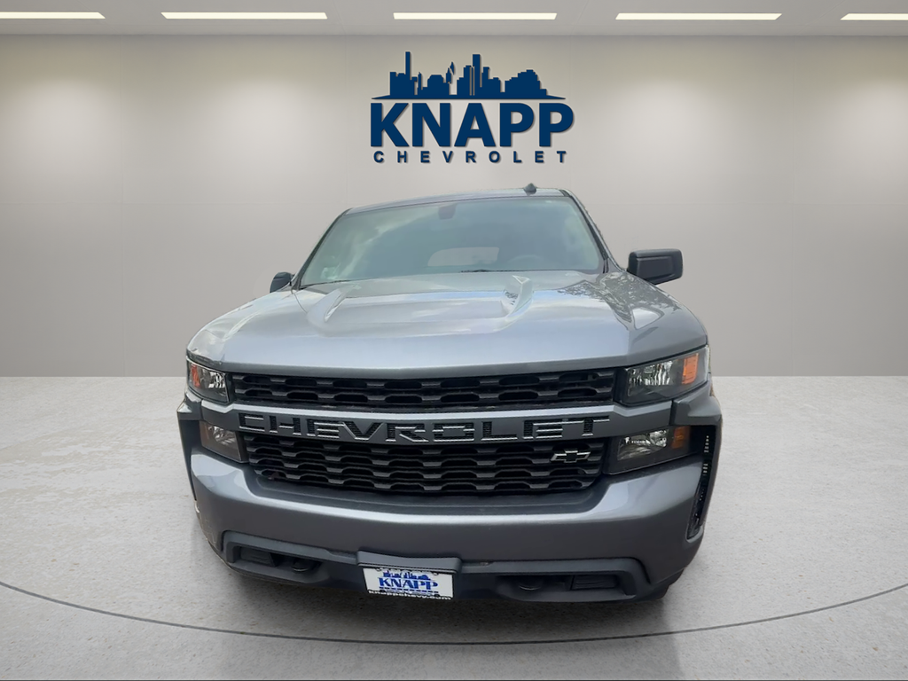 Gray (Satin Steel Metallic) 2020 Chevrolet Silverado 1500 Custom Crew Cab RWD Pickup Truck 4X2 6-Speed Automatic Overdrive