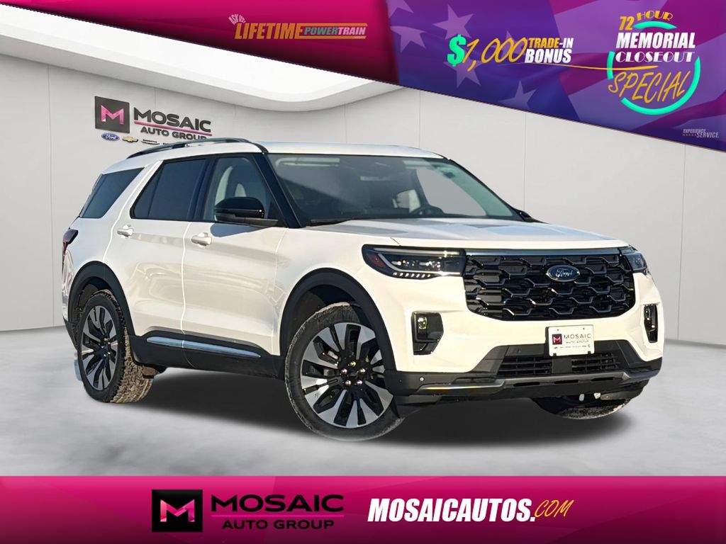 White Metallic 2026 Ford Explorer Platinum AWD SUV / Crossover All-Wheel Drive Automatic