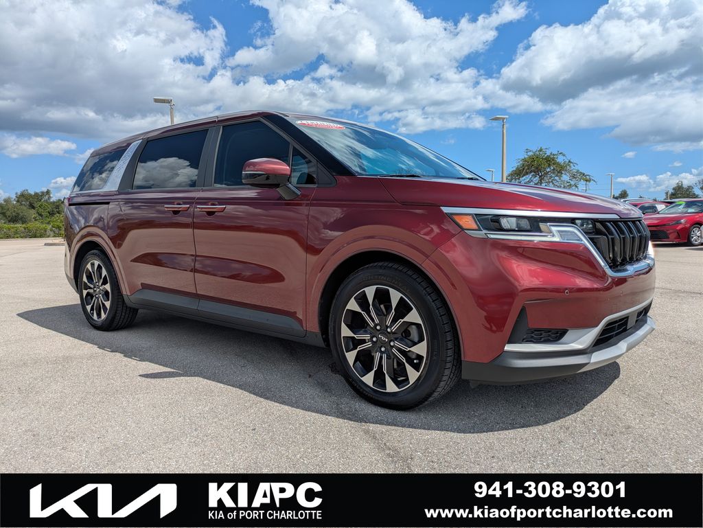 Flare Red 2024 Kia Carnival Minivan Front-Wheel Drive 8-Speed Automatic