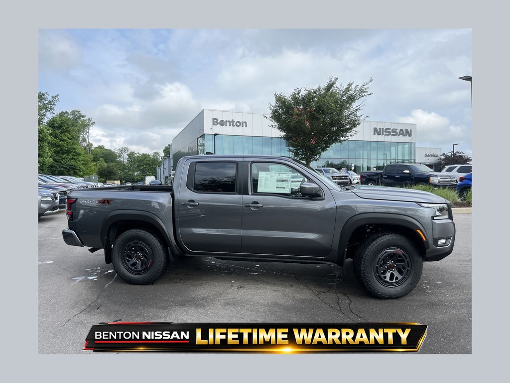 Gray (Gun Metallic) 2026 Nissan Frontier PRO-4X Crew Cab 4WD Pickup Truck Four-Wheel Drive 9-Speed Automatic Overdrive