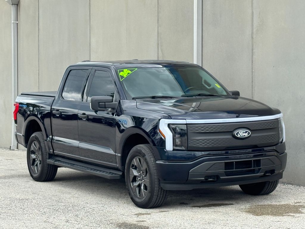 Blue Metallic 2024 Ford F-150 Lightning XLT SuperCrew AWD Pickup Truck All-Wheel Drive Automatic
