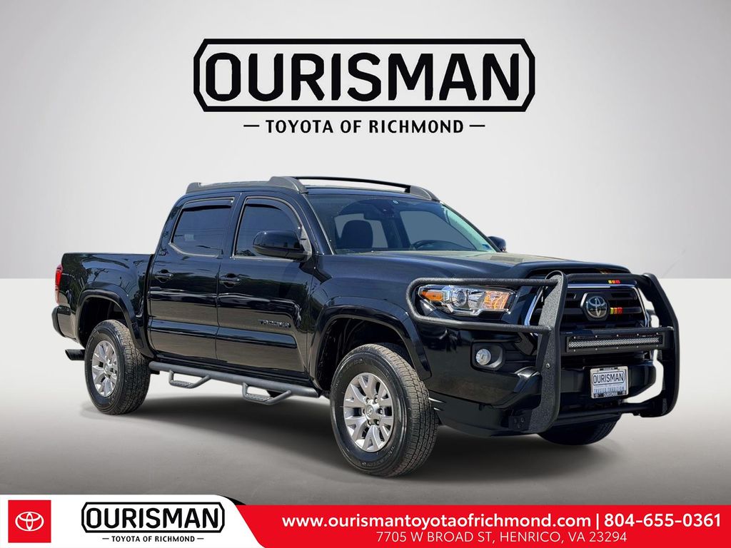 Midnight Black Metallic 2018 Toyota Tacoma SR5 V6 Double Cab 4WD Pickup Truck Four-Wheel Drive 6-Speed Automatic