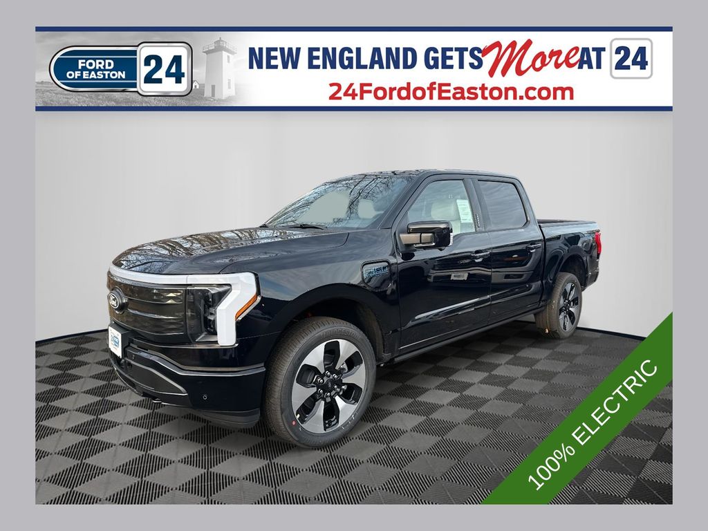 Black Metallic 2025 Ford F-150 Lightning Platinum SuperCrew AWD Pickup Truck All-Wheel Drive Automatic
