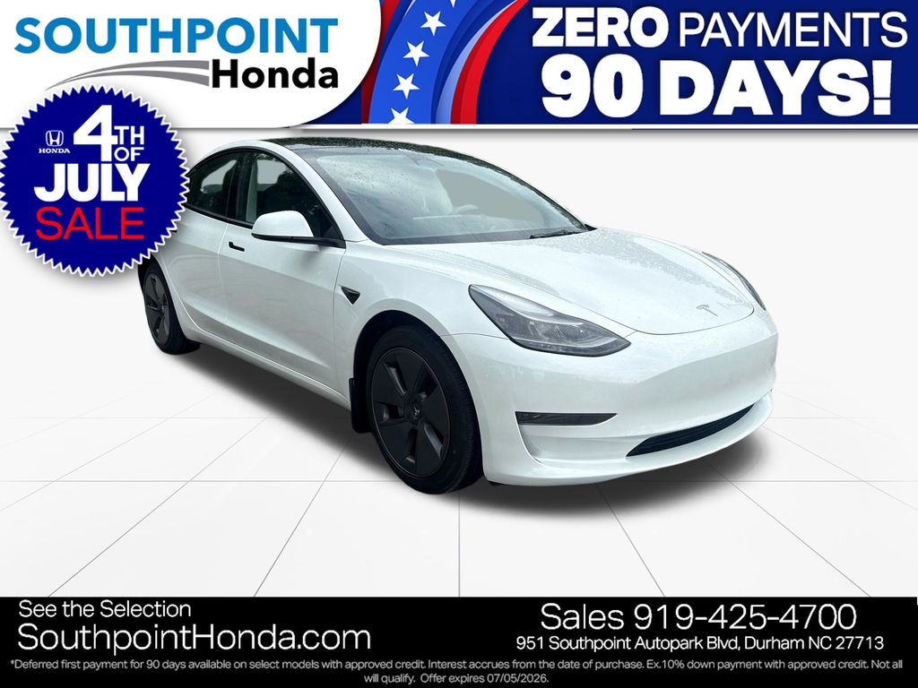 Pearl White Multi-Coat 2023 Tesla Model 3 Sedan Rear-Wheel Drive 1-Speed Automatic