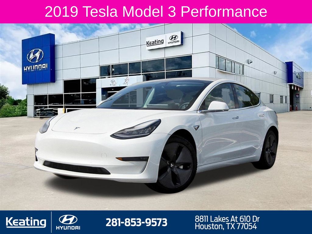 Pearl White Multi-Coat 2019 Tesla Model 3 Performance AWD Sedan All-Wheel Drive 1-Speed Automatic