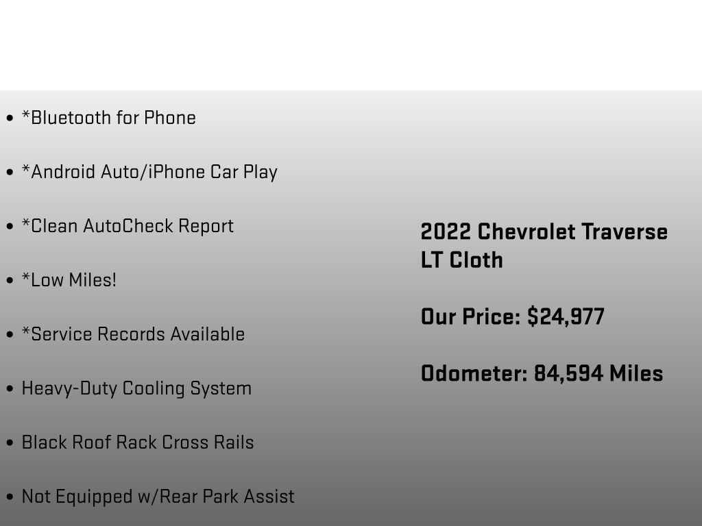 2022 Chevrolet Traverse LT Black at Carlisle Cadillac Buick GMC