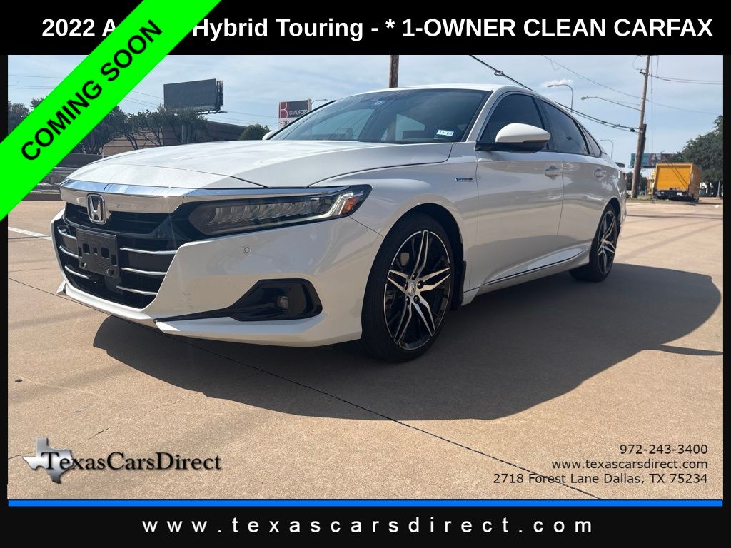 Platinum White Pearl 2022 Honda Accord Hybrid Sedan Front-Wheel Drive Continuously Variable Transmission