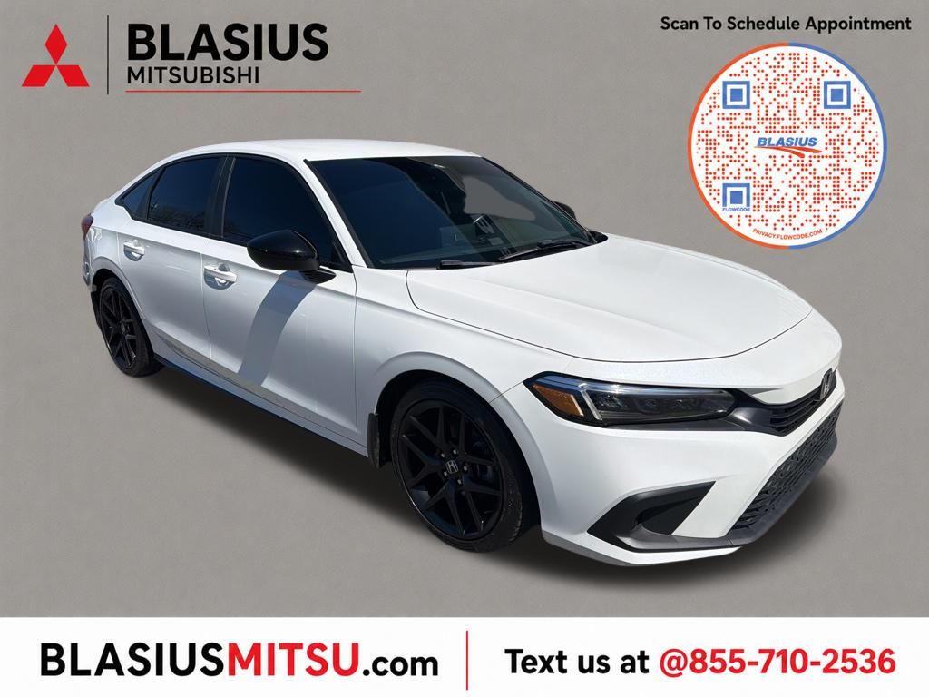White 2023 Honda Civic Sedan Front-Wheel Drive Continuously Variable Transmission