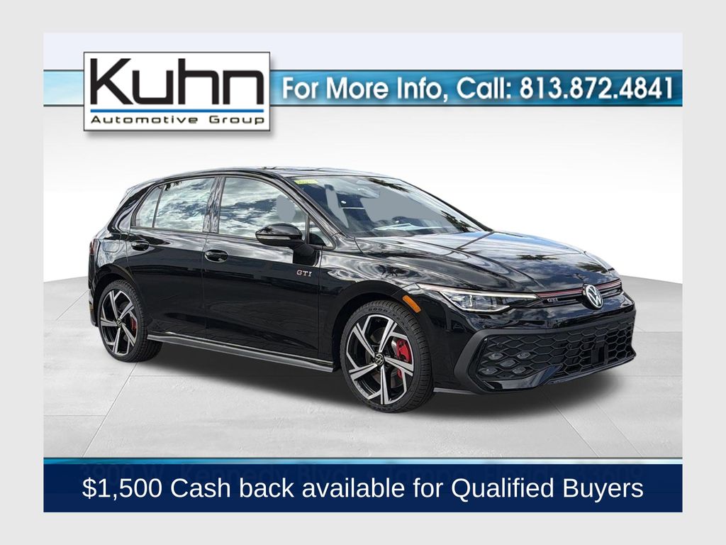 Mythos Black Metallic 2026 Volkswagen Golf GTI Hatchback Front-Wheel Drive 7-Speed Dual Clutch
