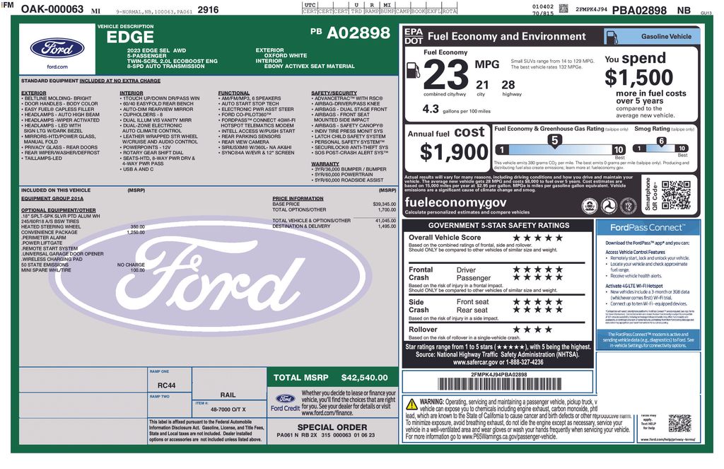 Certified Used 2023 White Ford SEL image 42