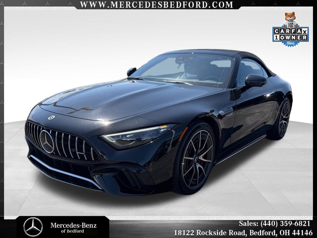 Obsidian Black Metallic 2022 Mercedes-Benz SL-Class SL 55 AMG 4MATIC Convertible All-Wheel Drive 9-Speed Automatic