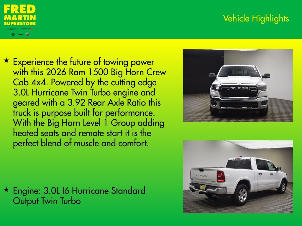 new 2026 Ram 1500 car, priced at $47,324