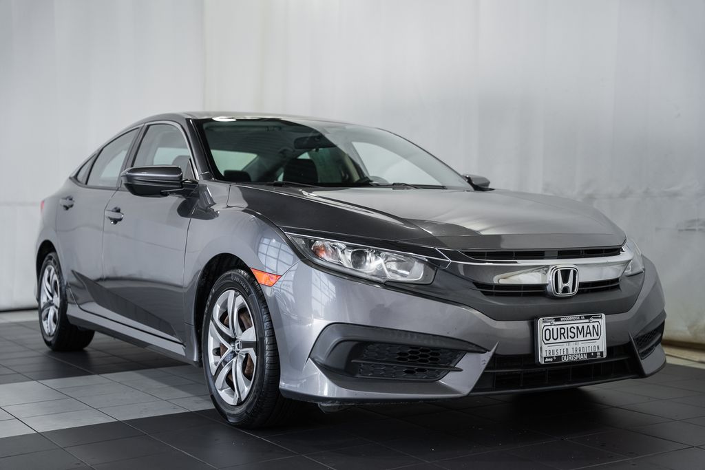 Gray 2017 Honda Civic Sedan Front-Wheel Drive Continuously Variable Transmission