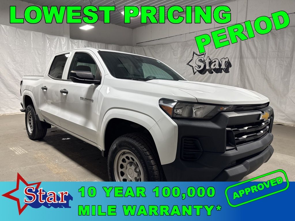 Summit White 2023 Chevrolet Colorado Work Truck Crew Cab RWD Pickup Truck 4X2 8-Speed Automatic