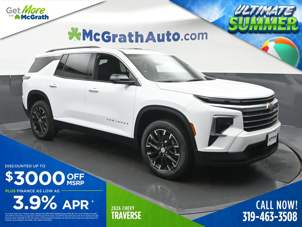 Summit White 2026 Chevrolet Traverse SUV / Crossover Four-Wheel Drive 8-Speed Automatic