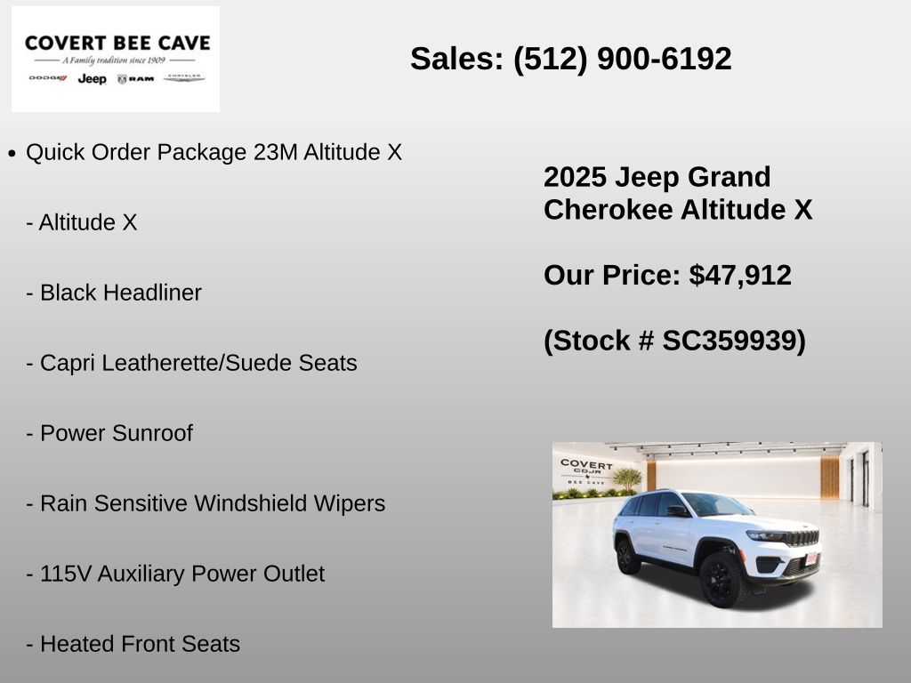 New Car 2025 Jeep Grand Cherokee  For Sale Under $50,000 In Austin, Texas