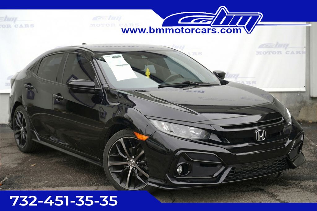 Black 2021 Honda Civic Hatchback Sport FWD Hatchback Front-Wheel Drive Continuously Variable Transmission