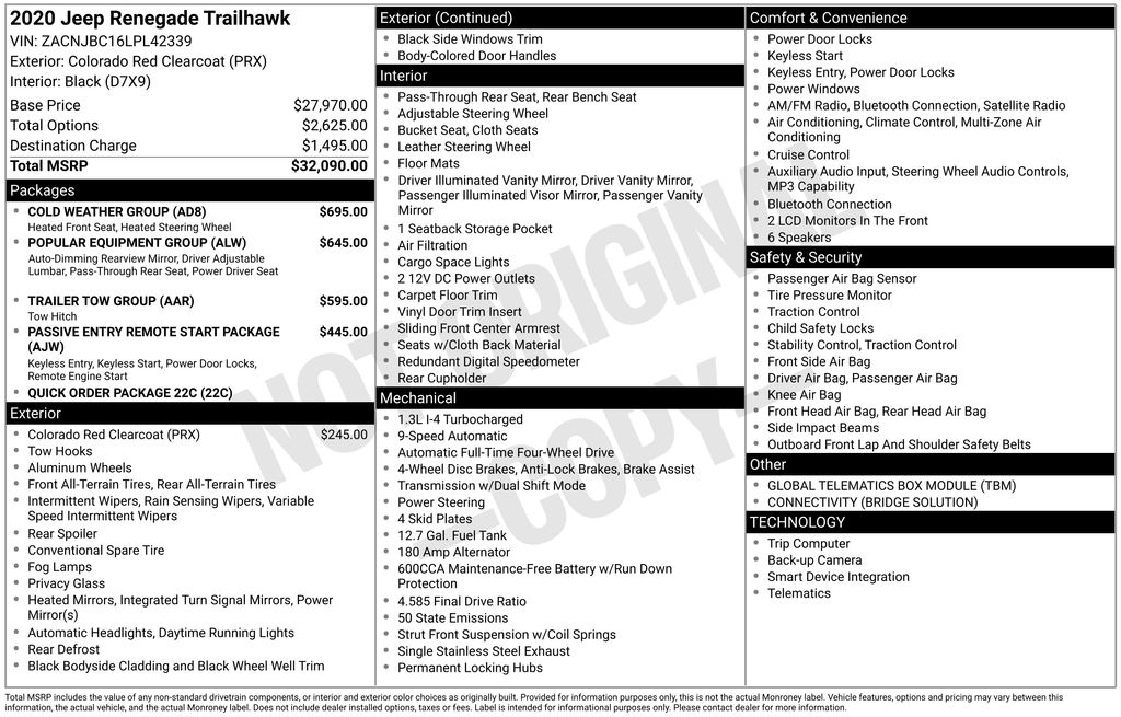 2020 Jeep Renegade Trailhawk