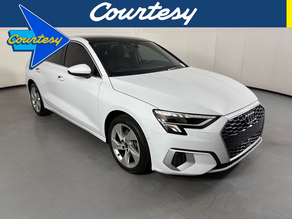 White 2024 Audi A3 Sedan Front-Wheel Drive 7-Speed Automatic