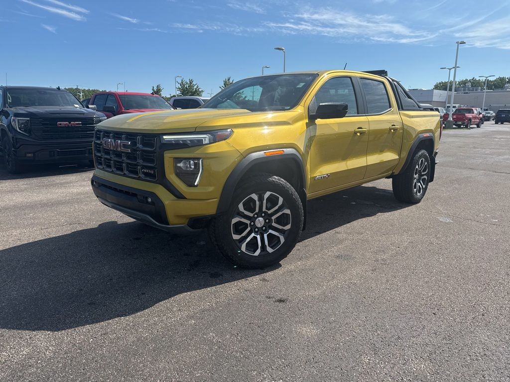 Solar Flare Metallic 2023 GMC Canyon AT4 Crew Cab 4WD Pickup Truck Four-Wheel Drive 8-Speed Automatic