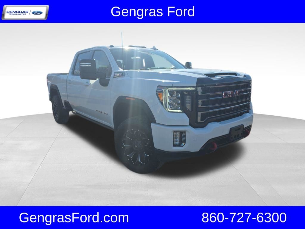 Summit White 2021 GMC Sierra 2500HD AT4 Crew Cab 4WD Pickup Truck Four-Wheel Drive Automatic