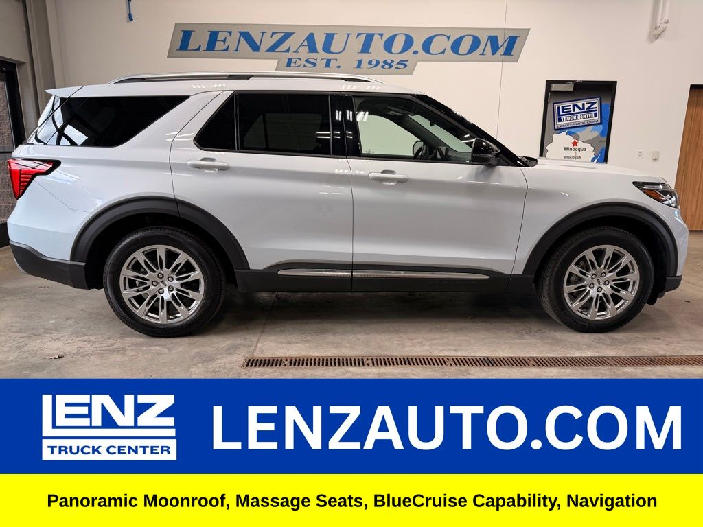 Space White Metallic 2025 Ford Explorer SUV / Crossover All-Wheel Drive Automatic