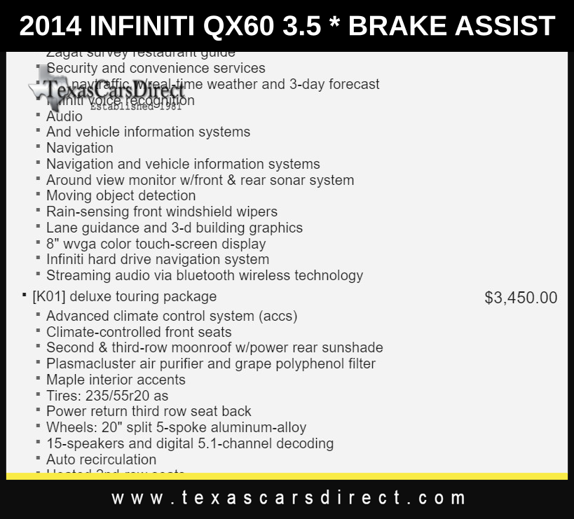 2014 INFINITI QX60 Base 14