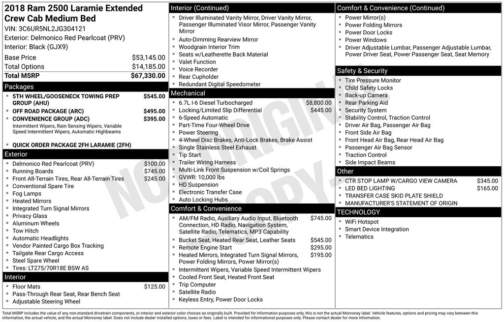 Used Car 2018 Ram 2500  Laramie For Sale Under $60,000 In Austin, Texas